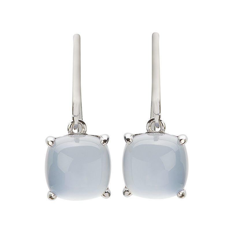 Loris Blue Chalcedony Claw Set Earrings