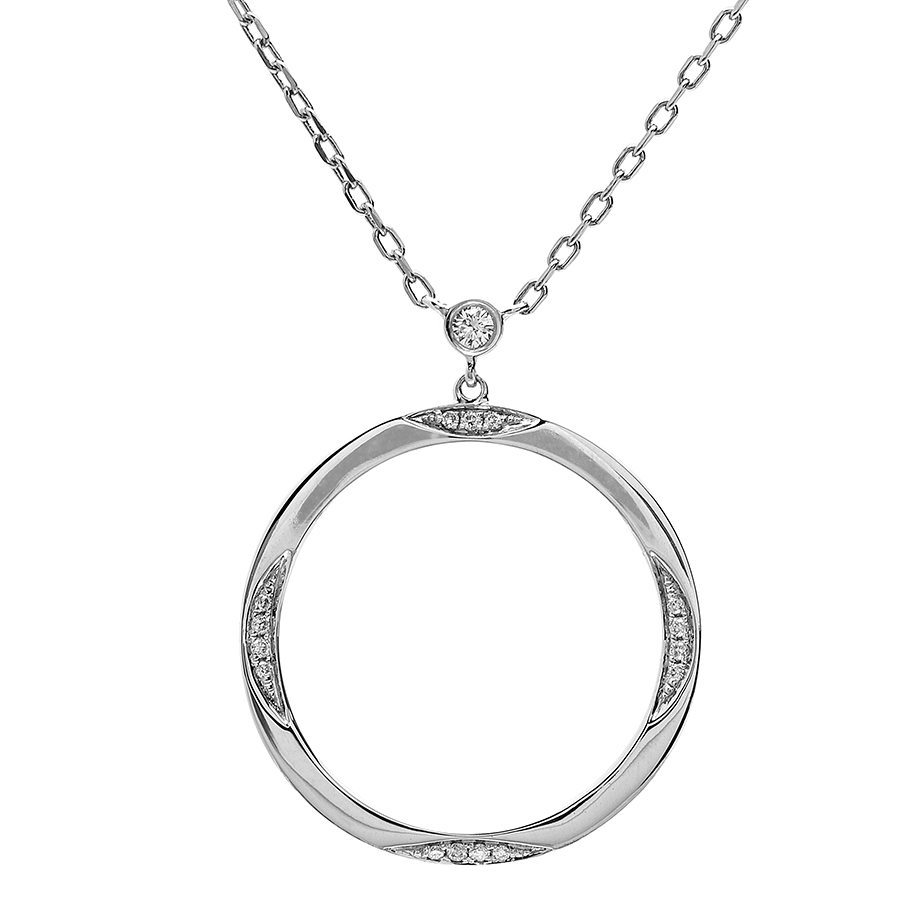 White gold and diamond purity necklace