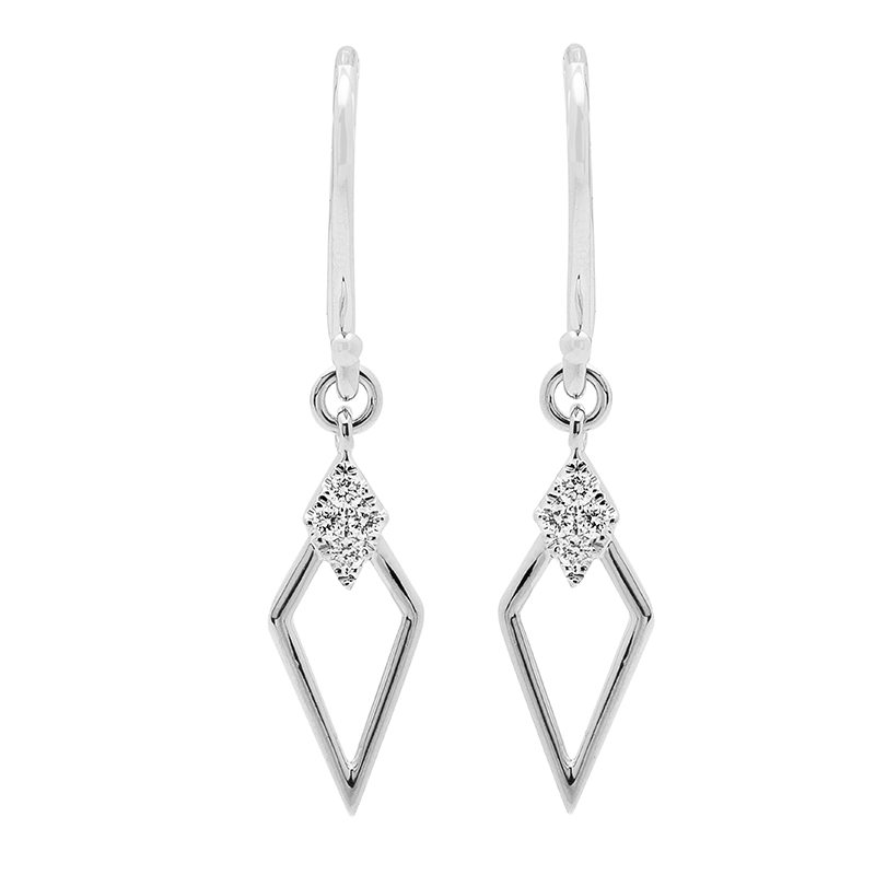 18ct White Gold and Diamond Simply Classic Earrings